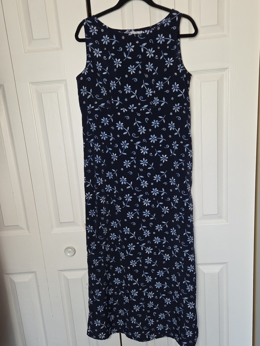 Sleeveless Navy Floral Maxi Dress